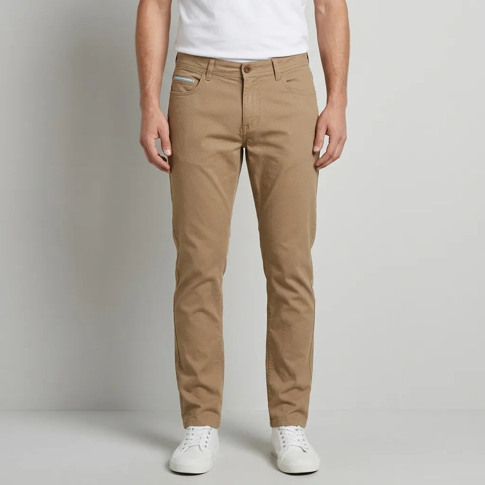 AC & Co Men's Tan Slim Fit Knit Pant