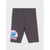 Sinsay Girl's Dark Gray Stitch Print Elastic High-Waist Stretch Cotton Jersey Biker Shorts