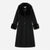 Via Spiga Women's Black Wool With Faux-Fur Collar Coat