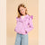 Sinsay Girl's Lilac Faux-suede Ruffle Shoulder Biker Jacket