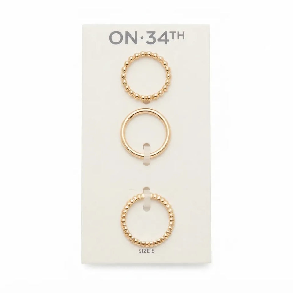 On 34th Women's Gold-Tone 3-pc Stacking Ring Set