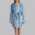 Tommy Hilfiger Women's Blue Debossed Long Sleeve Plush Sleep Robe