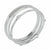 A silver-toned multi-band ring with a curved top band paved with small clear stones, shown on a plain white background.