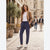 SD Women's Navy Ribbed Velour Pajama Bottom