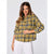 Sinsay Women's Khaki Green Checked Long Sleeve Shirt