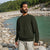 Sinsay Men's Dark Green Crew Neck Sweatshirt