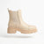 Bacia Chelsea Women's Cream Elastic Non Slip Chunky Block Heel Boots