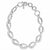 A polished silver chain link necklace featuring alternating elongated oval links and smaller circular links, with a toggle clasp, shown on a plain white background.