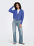 Lucky Brand Women's Blue Chunky Knit Cropped Cardigan | Lucky Brand In Lebanon