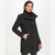 DKNY Women's Black Asymmetric Zipper Coat