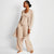 State of Day Women's Beige Pointelle Long Open-Front Wrap Cardigan