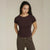 Sinsay Women's Brown Crew Neck Soft Knit T-Shirt