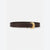 SD Women's Brown Textured Leather Statement Buckle Belt