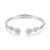 SD Women's Silver-Tone Crystal And Pearl Cluster Open Cuff Bracelet