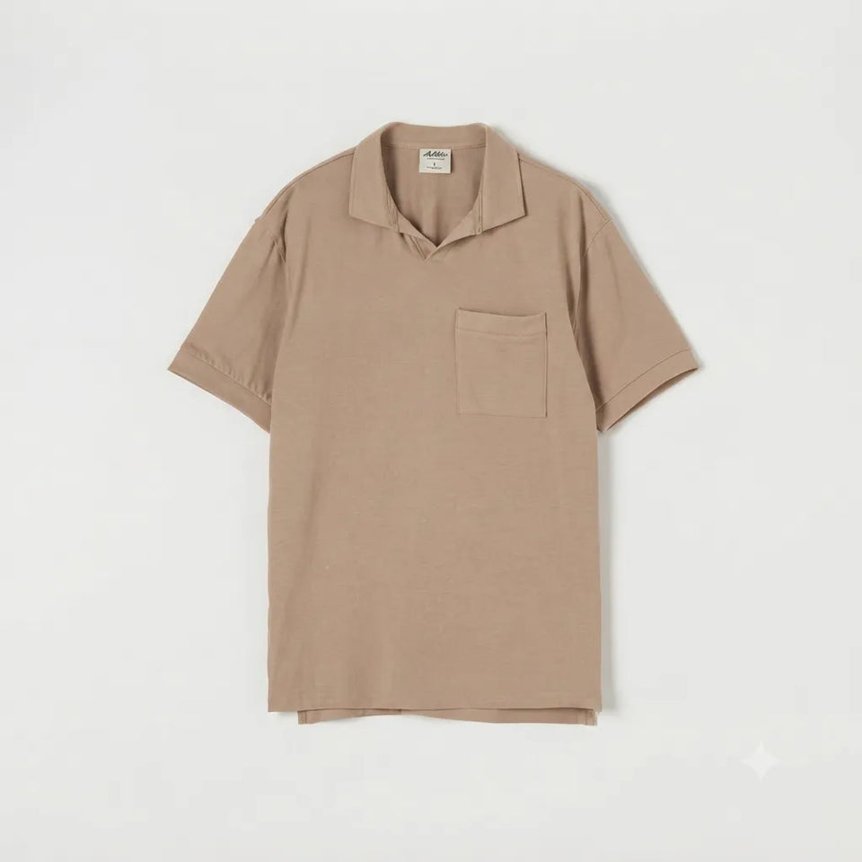 Sinsay Men's Beige Cotton Polo T-Shirt
