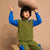 Sinsay Boy's Olive Green Blue Sleeve Half-Zip Sweatshirt