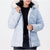 Nautica Women's Light Blue Faux-Fur Hooded Quilted Puffer Jacket