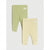 Two pairs of children's leggings from the brand Nuna, displayed flat against a light gray background. The top pair is a solid light sage green, and the bottom pair is a pale yellow with thin horizontal green stripes.