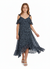 Tinsel Town Girl's Navy Blue Floral Ruffle Hem Dress | Tinsel Town in Lebanon