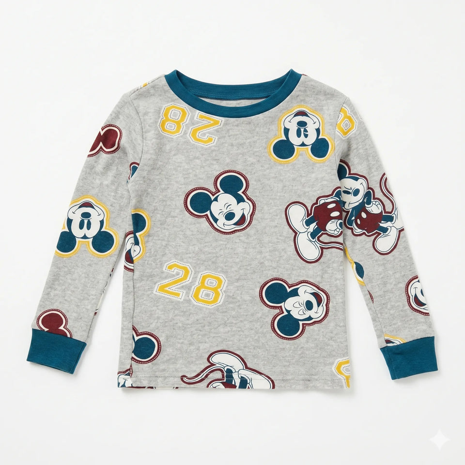 Disney Boy's Grey Micky Mouse Printed Pajama Top| Disney in Lebanon