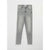 Light gray slim-fit denim jeans shown flat against a light gray background.