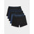 A 5-pack of Sinsay men's boxer briefs in black and navy blue, arranged in a staggered fan layout on a light gray background.