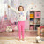 Sinsay Girl's Cream/Pink Unicorn Motif Two Piece Pajama Set