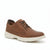 Brown leather shoe with white sole on a white background