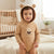 Sinsay Baby Boy's Beige Long Sleeve Bear-ear Hooded Bodysuit