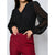Sinsay Women's Black Balloon Sleeves Blouse