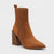 Wild Pair Women's Brown Trinityy Pointed-Toe Pull-on Knit Boots