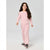 Sinsay Girl's Light Pink Ribbed Knit Ruffled Shoulder & Flared Leg Set