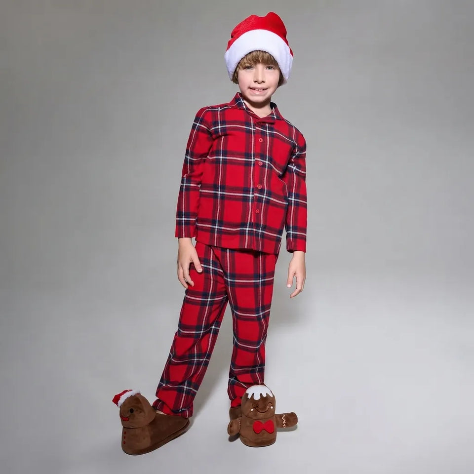 Sinsay Boy's Red & Black Plaid Pajama Set