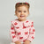 Sinsay Baby Girl's Pink All-Over Bow Printed & Ruffled Peter Pan Collar Sweatshirt