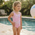 Sinsay Girl's Light Purple Unicorn Print One-Piece Swimsuit