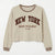 Zara Girl's Greige/Brown "New York" Graphic Cropped Sweatshirt | Zara In Lebanon