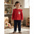 Sinsay Girl's Red Chest Print Long-Sleeves Blouse