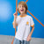 Sinsay Boy's White & Orange Trim Chest Print T-Shirt