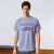 Sinsay Men's Dusty Blue Chest Print T-Shirt