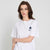 Sinsay Women's White Chest Print Casual T-Shirt