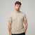 Sinsay Men's Light Beige Chest Text Graphic T-Shirt
