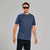 Sinsay Men's Dusty Blue Crew Neck Plain T-Shirt