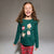 Sinsay Girl's Dark Green Festive Holiday Graphic Printed Blouse