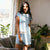 Sinsay Women's Light Blue Ribbed Cotton Short Pajama Set