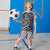 Sinsay Boy's Light Grey Printed Activewear Shorts Set