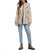 Guess Women's Beige Lucy Stretch Asymmetric Zip Puffer Jacket