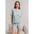 Sinsay Women's Light Aqua Printed Shorts Pajama Set