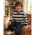 Sinsay Boy's Black & White Striped Sweatshirt
