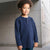 Sinsay Boy's Navy Waffle-Knit Henley Blouse