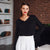Sinsay Women's Black V-Neck Blouse